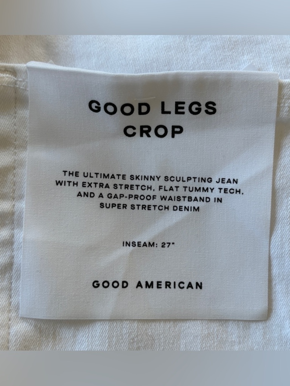 NEW w/Tags Good American Good Legs Crop White High-Rise Jeans Size 16 - Picture 11 of 13